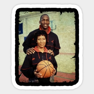 Michael Jordan and His Mum Deloris Jordan Sticker